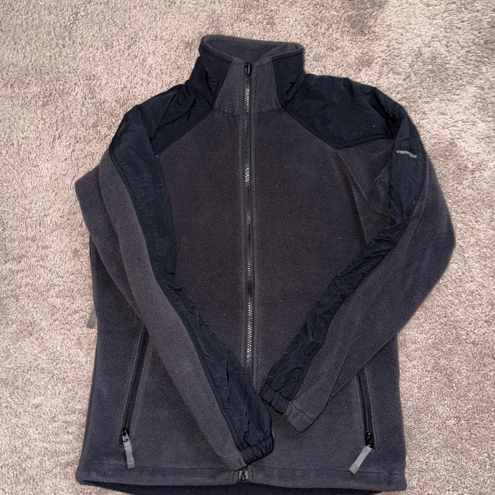 Columbia Vertex Jacket Womens Small Gray/Black Fleece Interchange Core Ventilate